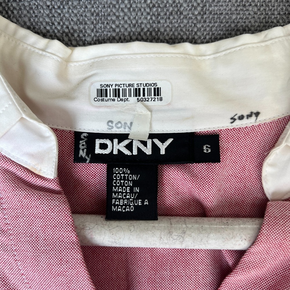 DKNY Wrap Top Womens 6 Pink Long Sleeve Collared Business Casual Luxury Designer - Picture 7 of 8